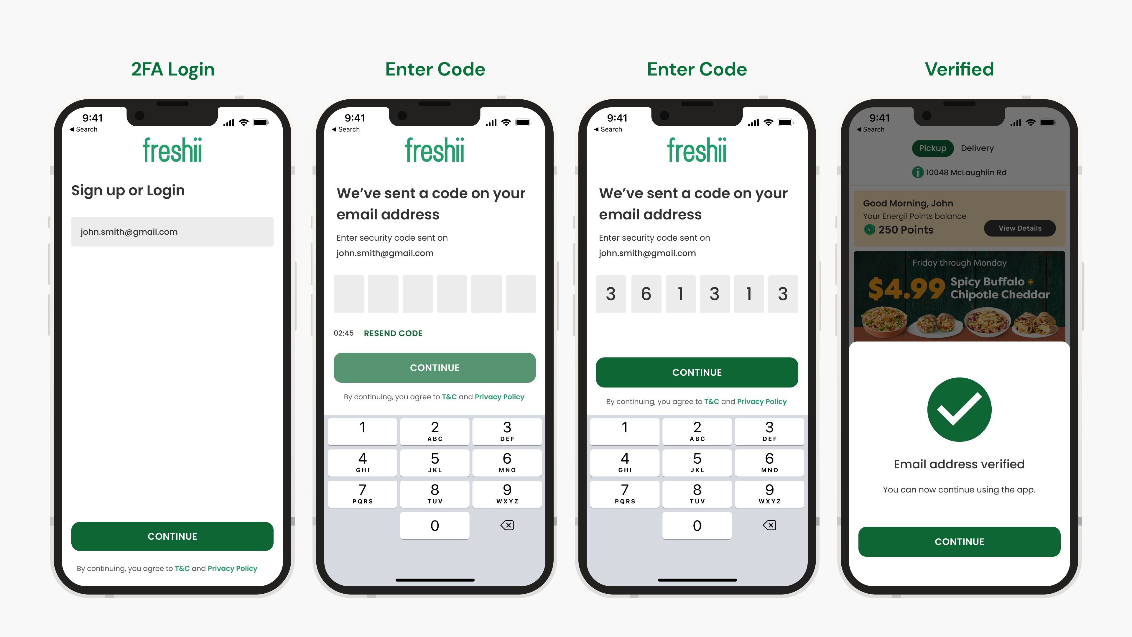 Two-factor authentication login flow and email verification