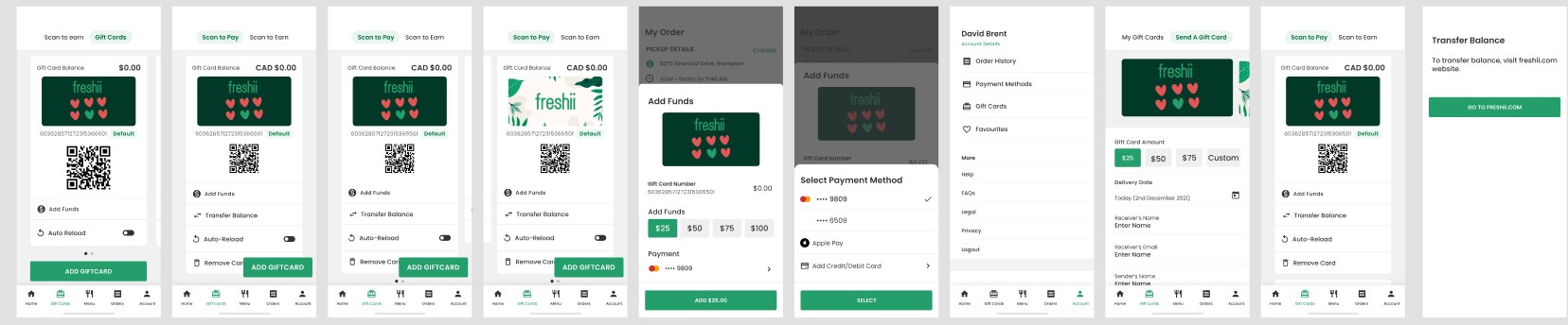 Gift cards — scan to pay, add funds, auto reload, transfer balance
