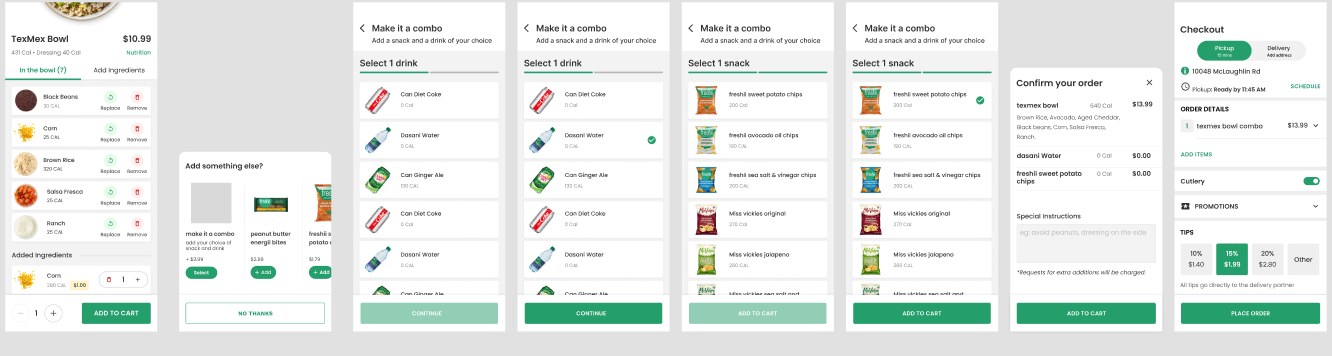 Build-a-combo upsell — add a drink and a snack